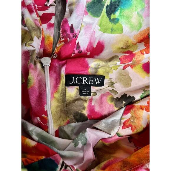 J.Crew Floral Puff Sleeve Blouse Size 6 – Watercolor Print V-Neck Top - Picture 3 of 9